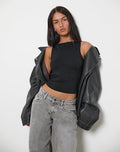 Image of Rocio High Neck Backless Tank Top in Black