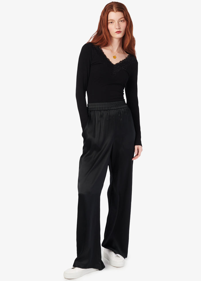 Rooney Rib Knit Top Black