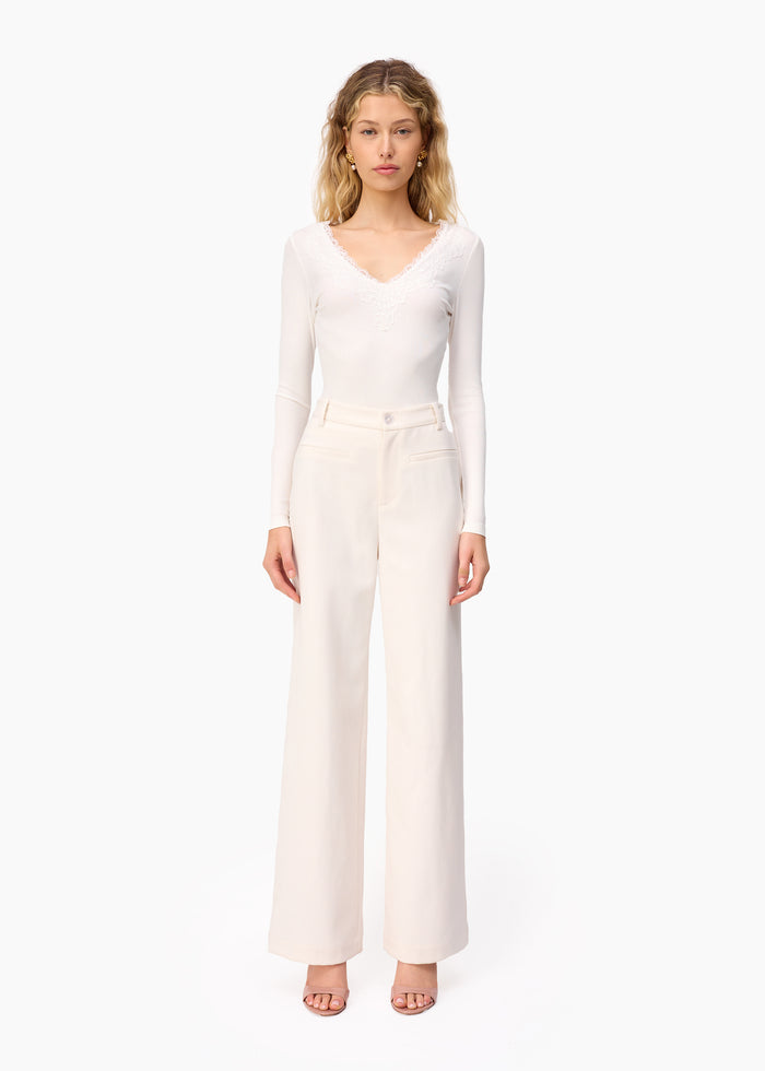 Rooney Rib Knit Top White