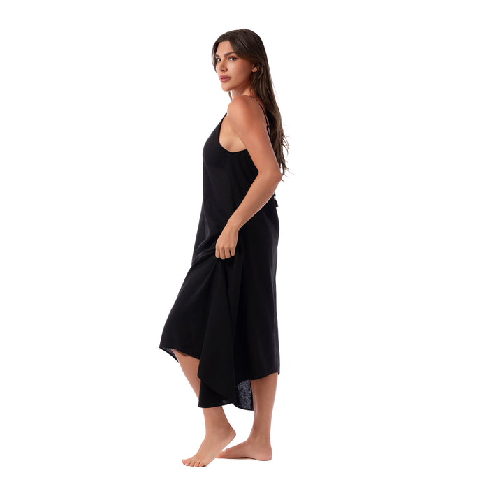 ROYAL BLACK MAGGIE SCARF DRESS  | FINAL SALE