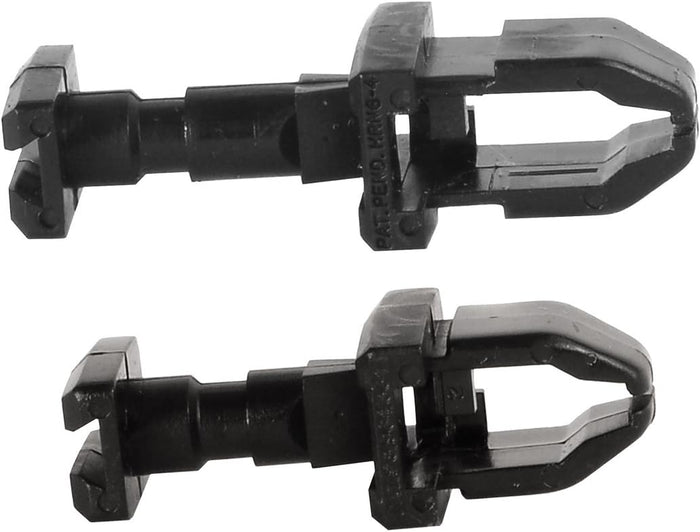 Black Plastic RV Refrigerator Latch E377 2-Pack - Angled View | United RV Parts