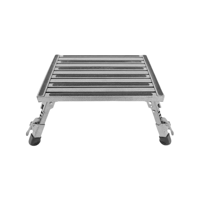 Silver Safety Step A-10C-G Adjustable Non-Slip RV Step Stool - Front View | United RV Parts