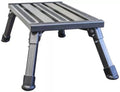 Silver Aluminum RV Safety Step Stool JR-08C-G with Non-Slip Surface - Angled View | United RV Parts