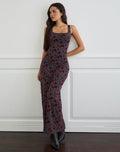Image of Sayidan Maxi Dress in Garden Floral Blue Grey