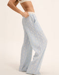 Image of Semur Trouser in Broderie Ice Blue