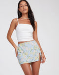 image of Shema Mini Skirt in Washed Out Pastel Floral
