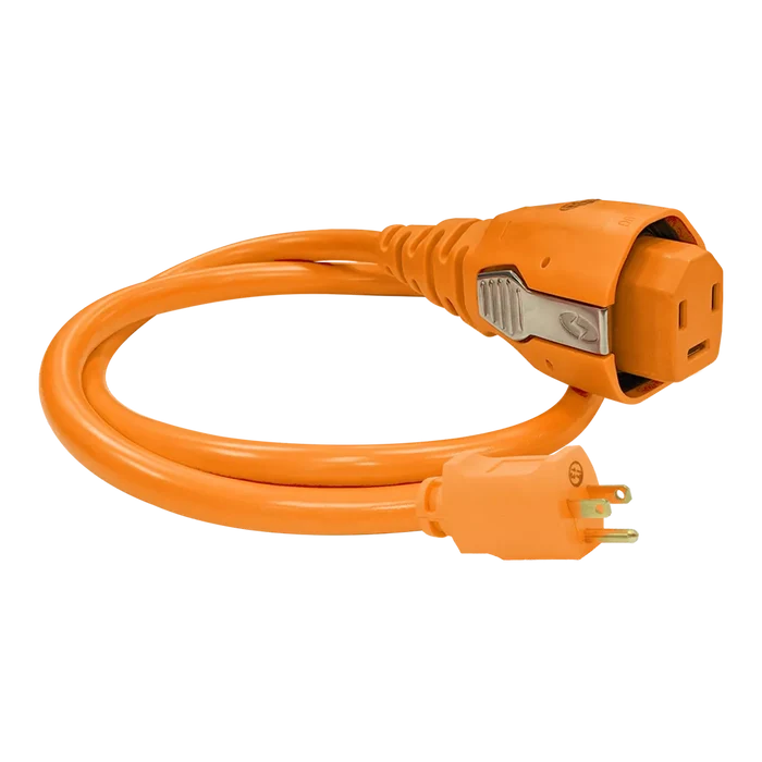 Orange SmartPlug 15 Amp Power Cord Set with 30 Amp Connector - Side View | United RV Parts