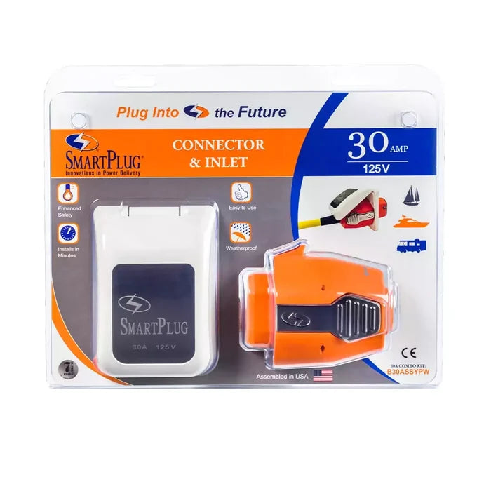 SmartPlug B30ASSY-PW 30 Amp Connector and Inlet Kit - Retail Packaging Front View | United RV Parts