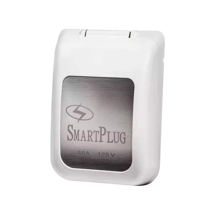 White SmartPlug 30 Amp 125V RV Shore Power Inlet - Closed Cover Side Profile | United RV Parts