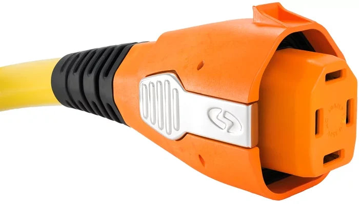 Orange SmartPlug BF50 50 Amp Connector with Yellow Cord - Side View | United RV Parts