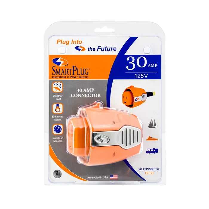 Orange SmartPlug BF30 30 Amp Connector - Package Front View | United RV Parts