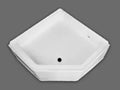 White Acrylic Neo Shower Base NSB2727WC 27x27 Corner Design - Top View | United RV Parts