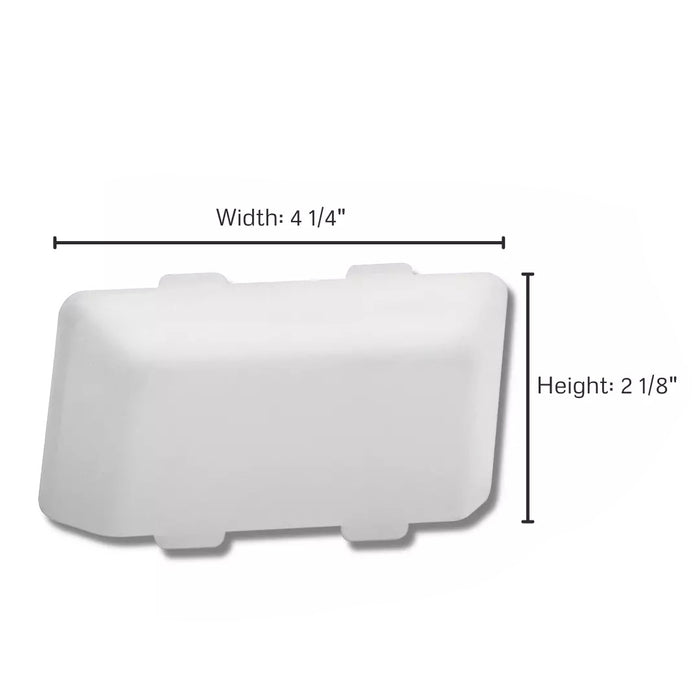 White RV Porch Light Lens SR33101 - Dimensions Detail 4.25 x 2.125 | United RV Parts