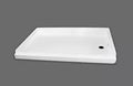 White ABS Plastic Shower Pan Right Hand Drain SP2436WR - Angled View | United RV Parts