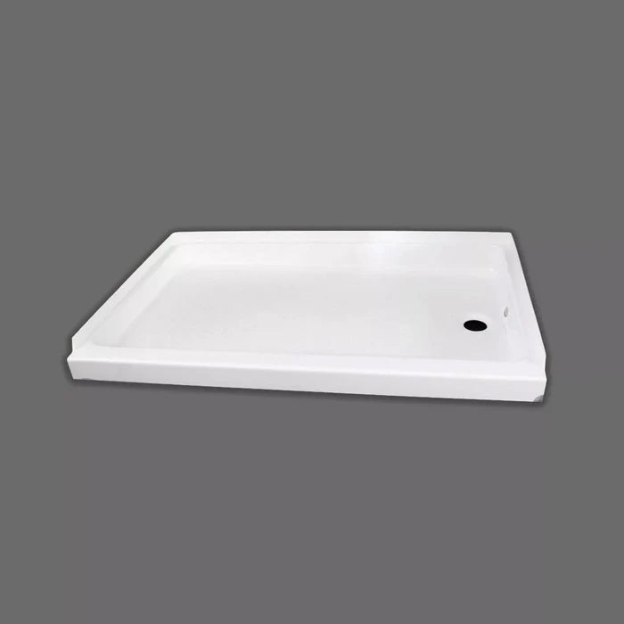 Specialty Recreation SP2440PR Parchment RV Shower Pan Right Hand Drain 24x40 - Angle View | United RV Parts