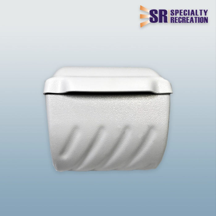White Plastic RV Toilet Paper Holder 33200 - Front View | United RV Parts