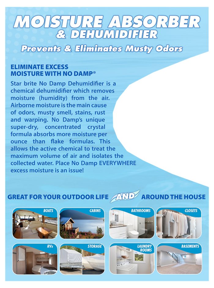 Star Brite No Damp RV Moisture Absorber - Use Cases Infographic Boats RVs Closets | United RV Parts