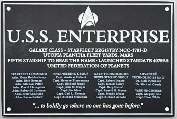 Star Trek DEDICATION PLAQUE #1 NCC-1701-D
