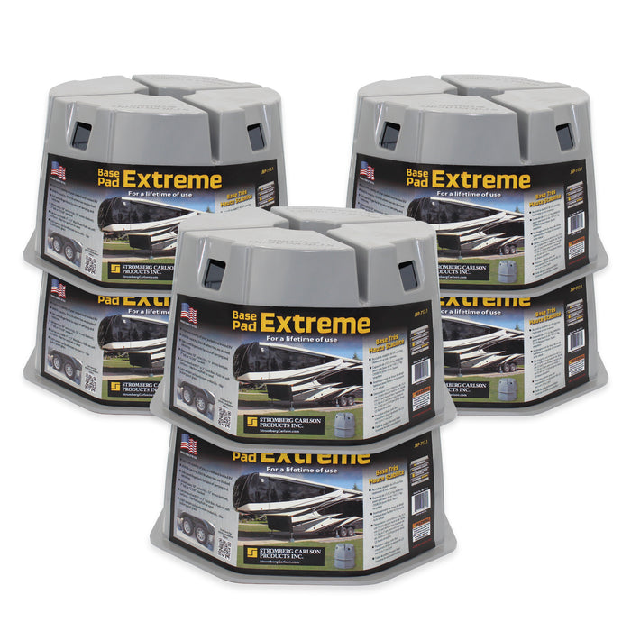 Gray Polycarbonate RV Base Pad Extreme JBP-712.6 6-Pack Bundle - Front View | United RV Parts