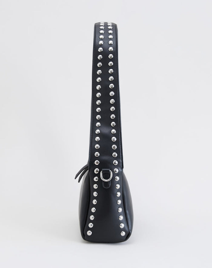 Image of Studded Shoulder Bag in Black