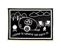 Black RV Outdoor Mat LRVH8111 - Front View, Campsite Graphic & Home Is Where We Park It | United RV Parts