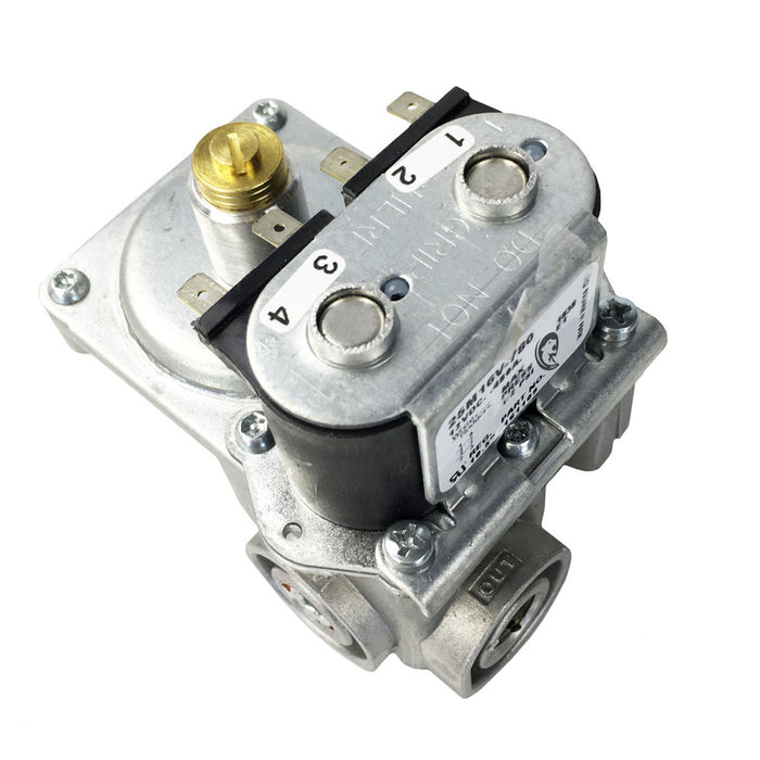 Silver Metal RV Water Heater Gas Valve - Top View Detail | United RV Parts