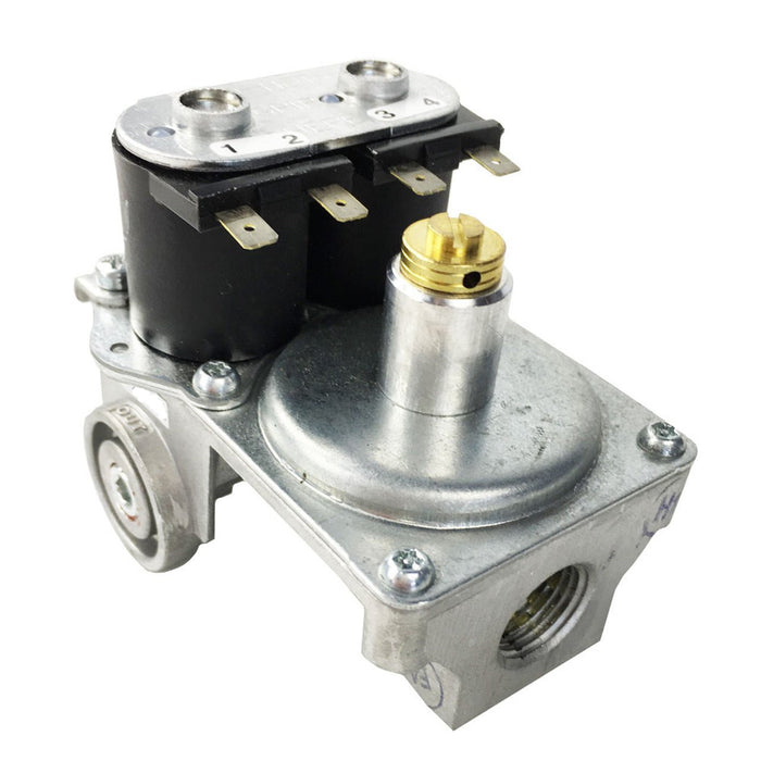 Silver Metal RV Water Heater Gas Valve - Bottom Angle View | United RV Parts