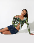 image of Sujata Cardi in Xray Blurred Daisy Green