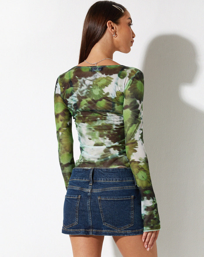 image of Sujata Cardi in Xray Blurred Daisy Green