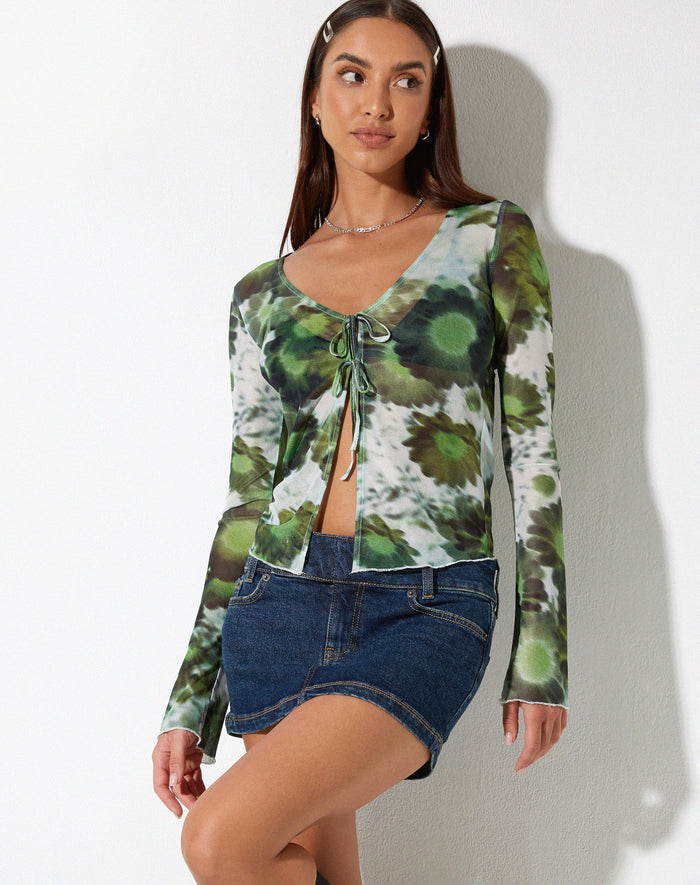 image of Sujata Cardi in Xray Blurred Daisy Green