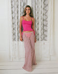 Image of Surina Maxi Skirt in Chiffon Blurred Check Peach