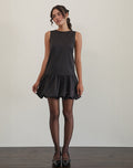 Image of Tamilo Bubble Hem Mini Dress in Black