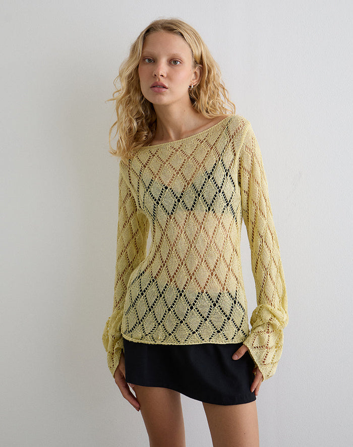 Image of Tate Jumper in Metallic Lemon