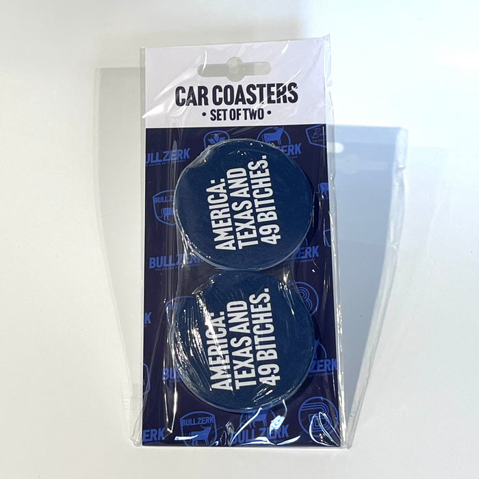 Texas and 49 Bitches Car Coasters