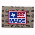 A vibrant Texas Made Patch featuring the Texas outline and stars, perfect for adding a Texas-themed gift to your collection. This embroidered patch measures approximately 3.5"x2.5" and has an iron-on backing, making it a great choice for personalizing jackets or bags. Ideal as a souvenir from Texas, this patch is a must-have for anyone looking for unique Texan gifts or a Dallas souvenir.