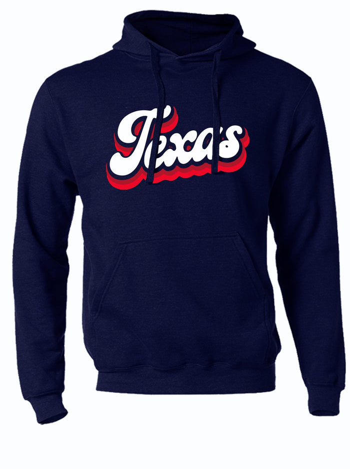 Texas Script Pullover Hoodie featuring a stylish design, perfect for casual wear. This unisex fleece hoodie is a great Texas themed gift, showcasing pride in Texas. Ideal for anyone looking for Texas Made Gifts or souvenirs from Texas, it also makes a fantastic dallas souvenir or a thoughtful option for texan gifts.