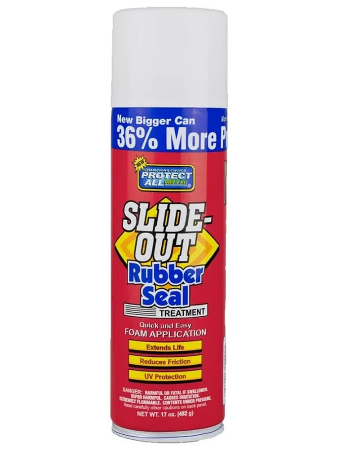 Red Protect All Slide-Out Rubber Seal Treatment Spray Can - Product View | United RV Parts