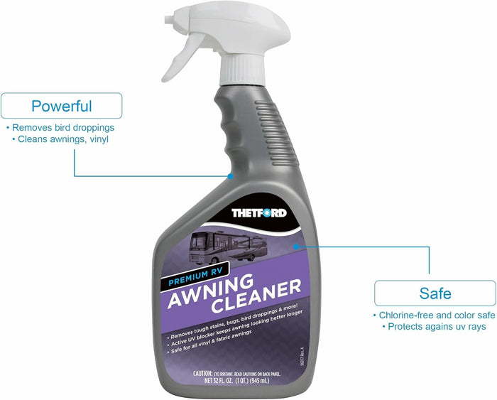 Thetford RV Awning Cleaner Features Diagram - Powerful Safe Formula | United RV Parts