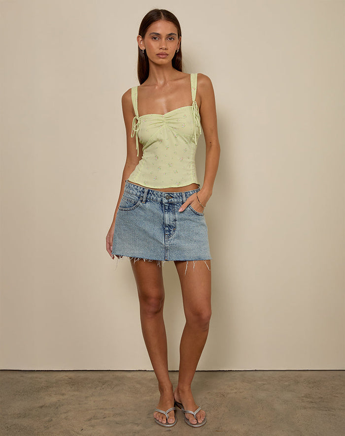 Image of Tismia Top in Fun Ditsy Floral Lime