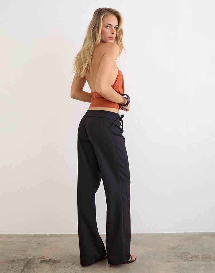 Image of Tova Tie Tailoring Trousers in Black