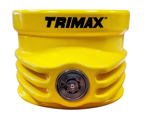 Yellow Trimax TFW60 King Pin Lock - Front View Detail | United RV Parts