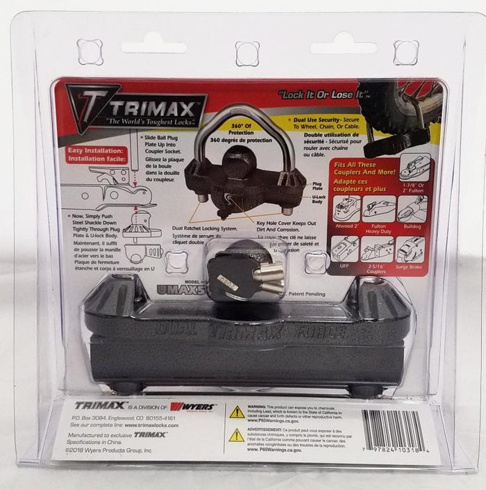 Trimax UMAX50 Installation Instructions - Package Back Detail | United RV Parts