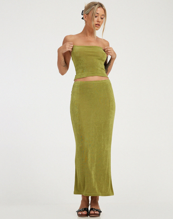 image of Tulus Maxi Skirt in Lime