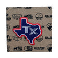 Tx Silhouette Red Patch featuring a Texas outline with bold colors, perfect as a Texas themed gift. Ideal for showing off your Texan pride, this high-quality embroidered patch is great for enhancing jean jackets and other items. A must-have souvenir from Texas, this Dallas souvenir reflects local culture and makes for unique Texas Made Gifts.