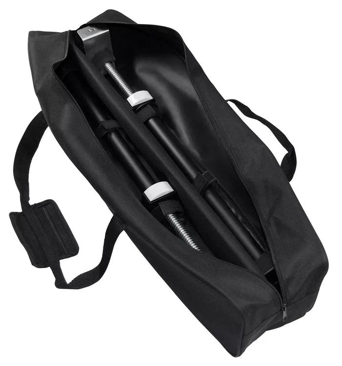 Black Ultra-Fab Slide Out Support Carry-All Bag Open with Two RV Slide Out Supports Inside - Top View | United RV Parts