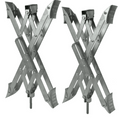 Silver Steel Ultra-Fab Supergrip XL Wheel Chocks - Pair View | United RV Parts