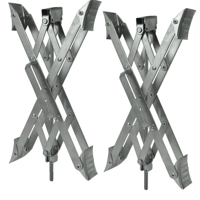 Silver Steel Ultra-Fab Supergrip XL Wheel Chocks - Pair View | United RV Parts