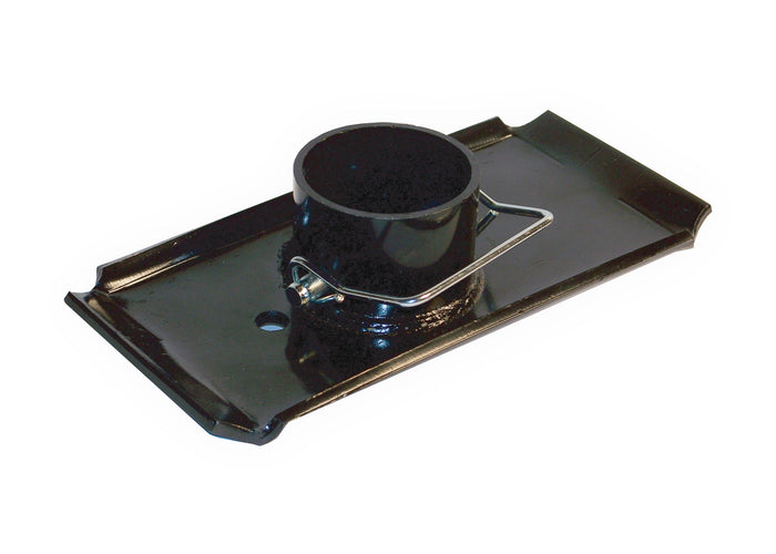 Black Steel Tongue Jack Foot Pad 2.25" Tube Mount - Angled View | United RV Parts