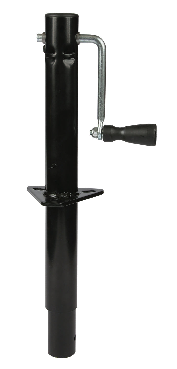 Black Steel Ultra-Fab Sidewind Manual Tongue Jack 2" Tube 1000 lb - Front View | United RV Parts