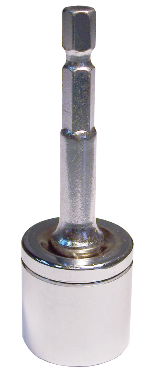 Chrome Ultra-Fab Speed Socket Assembled with 3/8 Inch Drill Adapter - Side Profile | United RV Parts